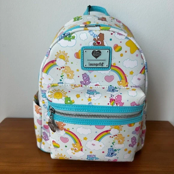 Loungefly 40th Anniversary Care Bears Rainbow Mini Backpack New One Size - Picture 1 of 12